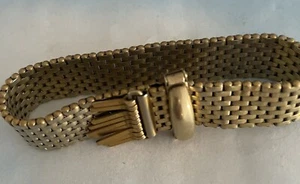 Seltenes Jacques Kreisler Armband signiert 40er Jahre Gold Mesh Band - Bild 1 von 5