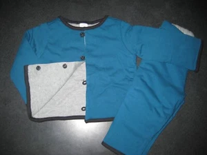 TEA COLLECTION Wendejacke/Hose Strick Set-türkis/grau-Neu mit Etikett Jungen 6-12 Monate - Bild 1 von 1