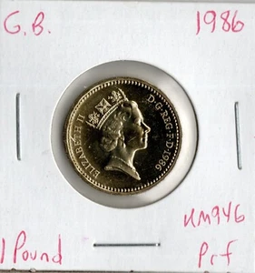 Coin Great Britain 1 Pound 1986 KM946, Elizabeth II, Proof - Picture 1 of 3