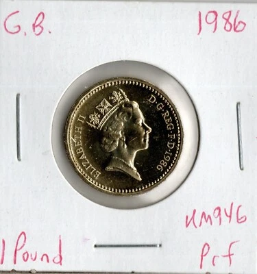 Coin Great Britain 1 Pound 1986 KM946, Elizabeth II, Proof - Image 1 of 3