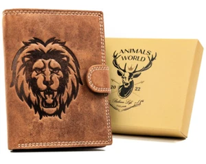 Large vertical men's leather wallet - Always Wild - Picture 1 of 12