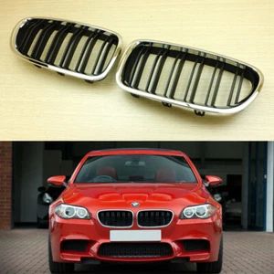 BMW F10/F11 Sedan/Touring Matte Black Chrome M5 Style Front Grille 535i 528i - Picture 1 of 4