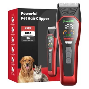 Wide Blade Dog Cat Clippers - Professional Cordless Grooming Tools for Thick ... - Picture 1 of 9