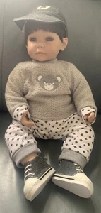 Adora Boy Doll 20" black hair bear hat sneakers gray knit sweater - Picture 1 of 5