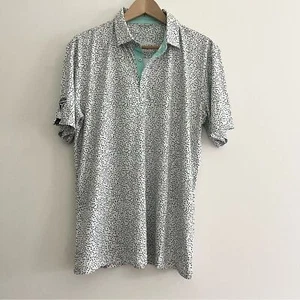Swannies Golf Wyatt Polo Small Polka Dots weiß mintgrün schwarz pink Medium - Bild 1 von 7