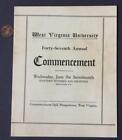 1914 Morgantown West Virginia University Commencement graduation program-SCARCE!
