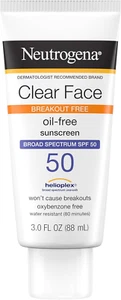 Loción protectora solar facial transparente para pieles propensas al acné, amplio espectro FPS 50 facial Su - Imagen 1 de 12