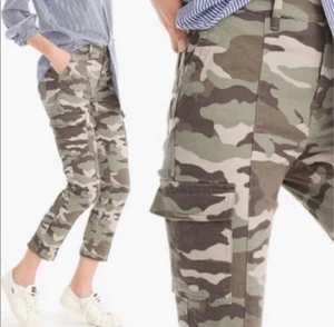 J. Crew Vintage Straight Cargo Pants in Camo Print High Rise Women’s Size 24 - Picture 1 of 15