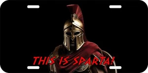 THIS IS SPARTA SPARTAN GREEK SOLDIER CAR TRUCK METAL ALUMINUM LICENSE PLATE 02 - Picture 1 of 4