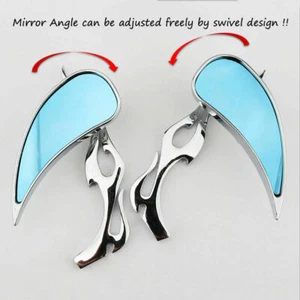 Tear Drop Chrome Motorcycle Mirrors For Harley Chopper Cruiser Custo - Picture 1 of 8