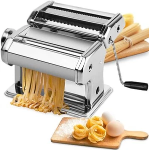 Pasta Maker Manual Steel Machine with 8 Adjustable Thickness Settings - Picture 1 of 7