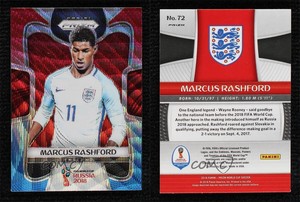 2018 Panini Prizm World Cup Red and Blue Wave Prizm Marcus Rashford #72