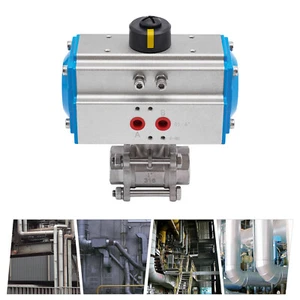 Válvula de bola neumática de 1" pulgada Válvula de bola de acero inoxidable recta unidireccional - Imagen 1 de 15