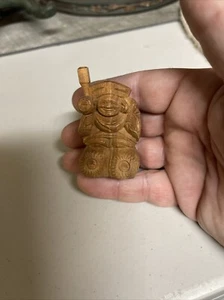 Antique Japanese Daikokuten Wood Carving 7 Lucky God Figurine Good Fortune 1916 - Picture 1 of 8