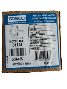 Nuevo Motor Fasco D1124 1/20 HP Envío Gratis - Imagen 1 de 1