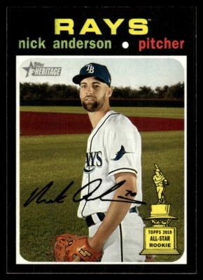 2020 Topps Heritage #316 Nick Anderson Tampa Bay Rays Baseball - Image 1 of 2