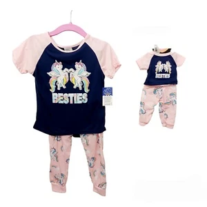 Girl & 18" Doll Pajama Sets-4/5-Matching-Unicorn Besties-BFF & Me - Picture 1 of 5