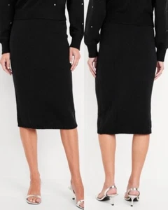Old Navy Women’s High-Waisted SoSoft Sweater-Knit Midi Skirt Blk Size 4X (Plus) - Picture 1 of 5
