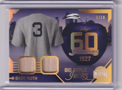 BABE RUTH GAME USED BAT /10 Big Apple Jacks Leaf Bronx Legacy 2023 #BAJ-3 - Image 1 of 2