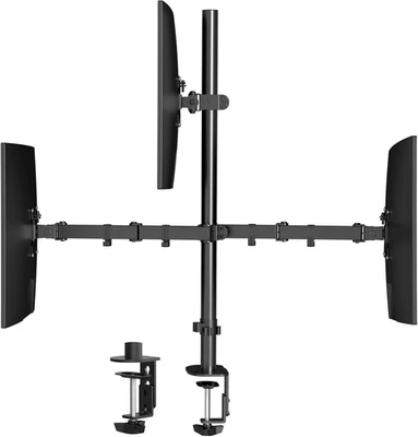 Triple Monitor Desk Mount Stand, 13-27 Inch, 31.5 Inch Adjustable Pole - Image 1 of 4