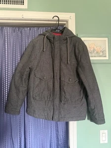 Quiksilver Winterjacke grau Herren L Hoodie Reißverschluss - Bild 1 von 9
