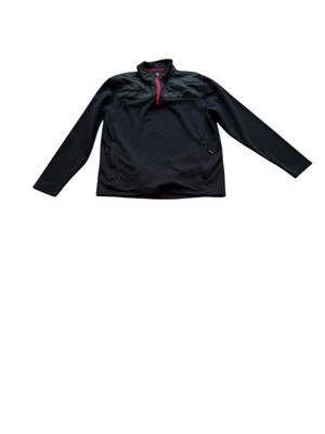 Chaqueta Pullover Eddie Bauer Para Hombre M Negra Manga Larga 1/4 Cremallera Acentos Rojos Foto 1 de 4