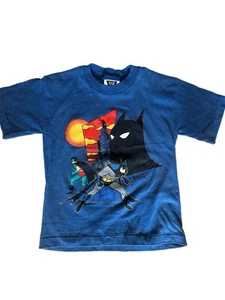 Vintage 1994 Batman And Robin Animated Kids Shirt Dc Comics Size 10/12 - Picture 1 of 4