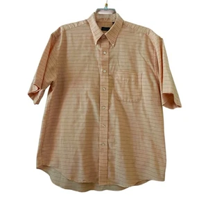 Van Heusen uomo grande manica corta colletto arancione a quadri casual abbottonato - Foto 1 di 8