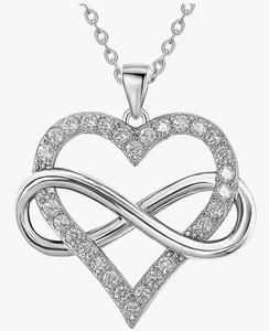 Collana Cuore Infinito da Donna in Argento Sterling 925 con Pietre Cubiche di Zirconi - Foto 1 di 9