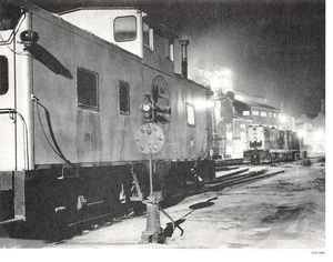 Trona Railway Caboose #101 & Baldwin Diesels Night Scene Don Sims Vtg Mag Cutout - Picture 1 of 1