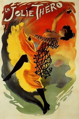 361584 Hermoso Póster Vintage Bailarina Española Baile Flamenco Castañuelas Foto 1 de 4