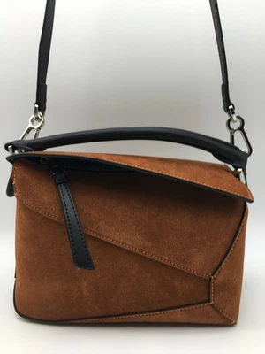 Bolso Bandolera Portátil Loewe Cuero Marrón Bolso de Hombro Gamuza Foto 1 de 4