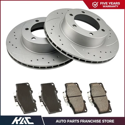 Kit de frenos delanteros de cerámica ranurada perforada para Toyota 4Runner 2004 Tacoma 1997-2002 Foto 1 de 4