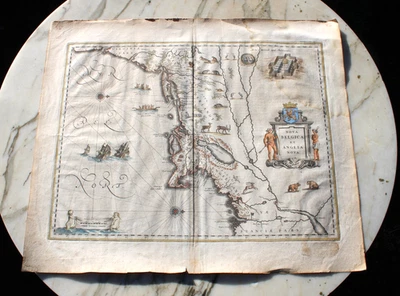 Mapa antiguo 1641 Nova Belgica Et Anglia Nova Willem Janszoon Blaeu Foto 1 de 4
