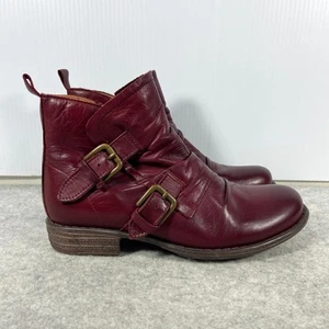 Stivaletto Miz Mooz Leslie doppia fibbia pelle bordeaux donna EU 37 US 6,5 7 - Foto 1 di 10