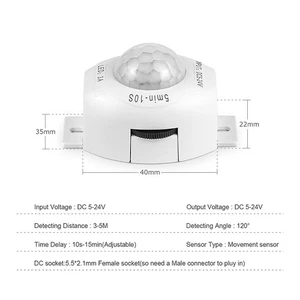 DC12V 24V Infrared Induction Detector LED Motion Sensor Switch For LED Strip - Picture 1 of 11