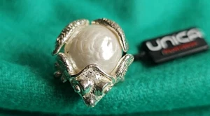 Anello UNICA Rana con Mabe Perla Bianco 925 Argento Sterling - Foto 1 di 5