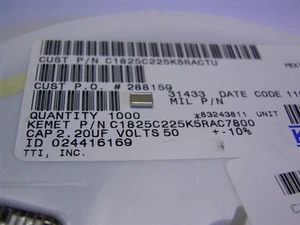 10 Kemet C1825C225K5RAC7800 2.2uF 50V 10% X7R SMD Multilayer Ceramic Capacitors - Picture 1 of 1