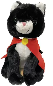 Unipak Kitty Cat Super Hero with Cape Stuffed Tuxedo Black White Cat 12" Tag - Picture 1 of 8