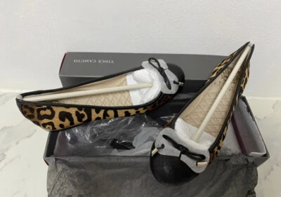 Vince Camuto Ballet Pisos Mujer 5M Estampado Leopardo Sin Cordones Cuero Informal Foto 1 de 4