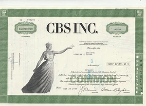 USA Etats Unis Vieille action Old Decorated 100 Shares CBS INC. - Imagen 1 de 2