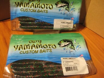 20 cebos de pesca Yamamoto 5" gusanos Senko 9-10-222 sandía roja y verde Foto 1 de 4