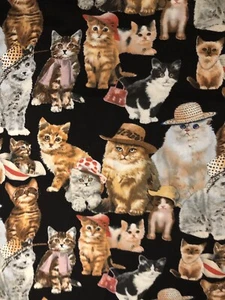 Kitty Cat Hat Club CATS in HATS by Howard Robinson for Elizabeth’s Studio BTFQ - Picture 1 of 13