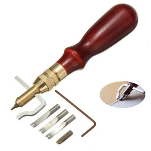 INTBUYING® Leder Nähen Werkzeug Kit Schärfen Kantenschneider Leder Handwerkzeug Mehrzweck - Bild 1 von 9