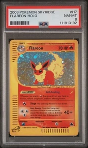 Flareon H7/H32 PSA 8 WOTC Skyridge E-Reader Holo Swirl Vintage Pokemon Card AA2 - Picture 1 of 2