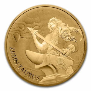2021 South Korea 1 oz Gold BU 1 Clay TAURUS ZI:SIN Series Mintage 500 pcs - Imagen 1 de 5