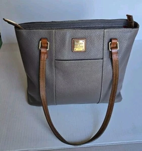 Dooney & Bourke Pebble Collection - Lexington Leather Shopper Tote Elephant Gray - Picture 1 of 11