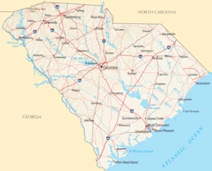 SOUTH CAROLINA STATE ROAD MAP GLOSSY POSTER PICTURE PHOTO PRINT sc city 3417 - Picture 1 of 1