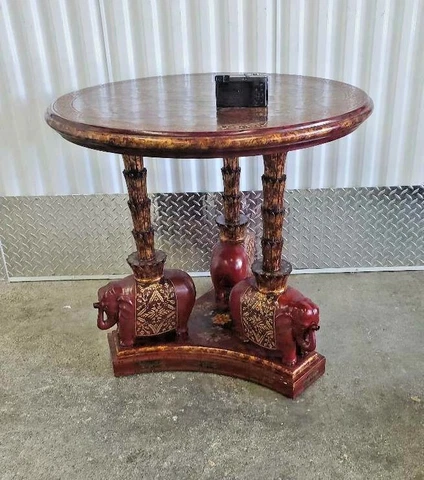 MAITLAND SMITH RED LACQUER ELEPHANT TABLE Cover
