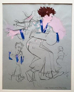 JACK LEVINE (1915–2010) Original Color Lithograph with Pochoir DANCING GEISHA 1 - Picture 1 of 6